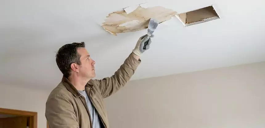 Ceiling Water Stain and Drywall Repair in Bowdon
