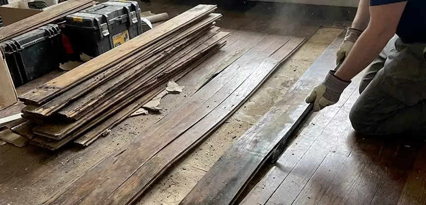 Wood Veneer Water Damage Repair Bowdon